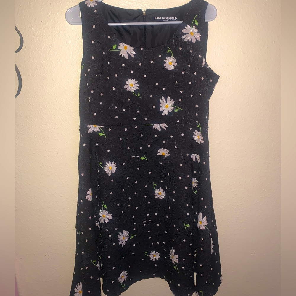 Karl Lagerfeld polka dot daisy dress